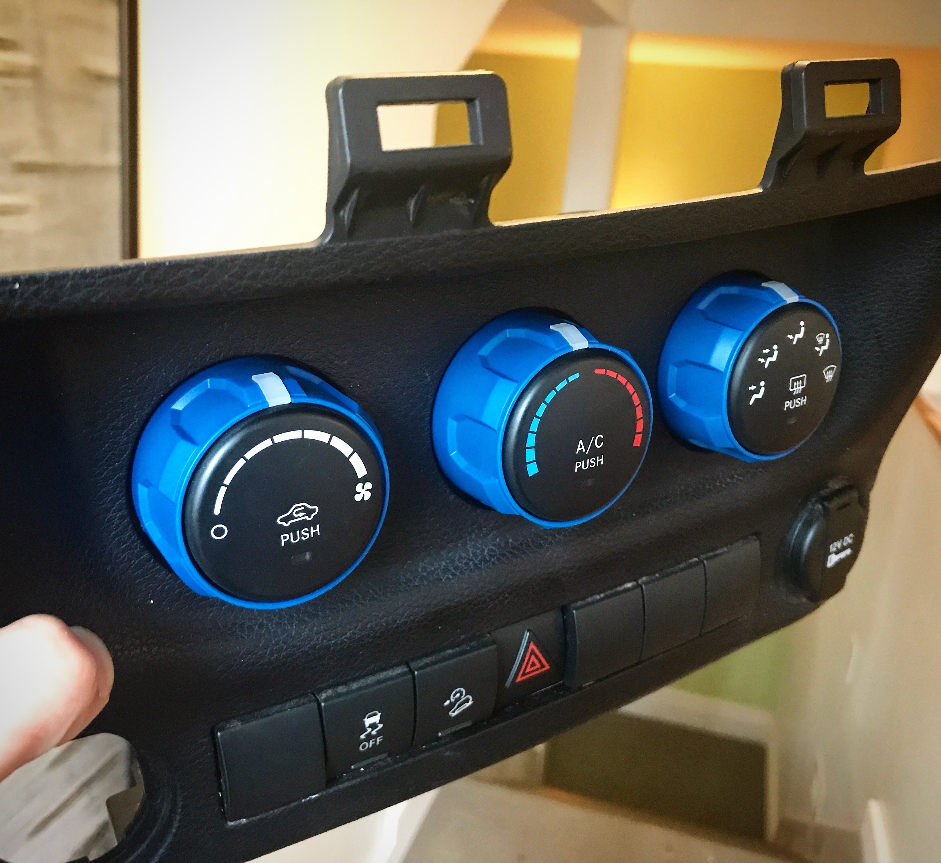 Climate Knobs (For 2011-2018 Wrangler JK) - BLUE