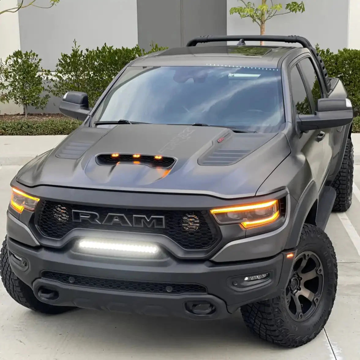 Front Bumper Flush LED Light Bar For 2019-2025 RAM Rebel/TRX/RHO | 100W 12,000 Lumens