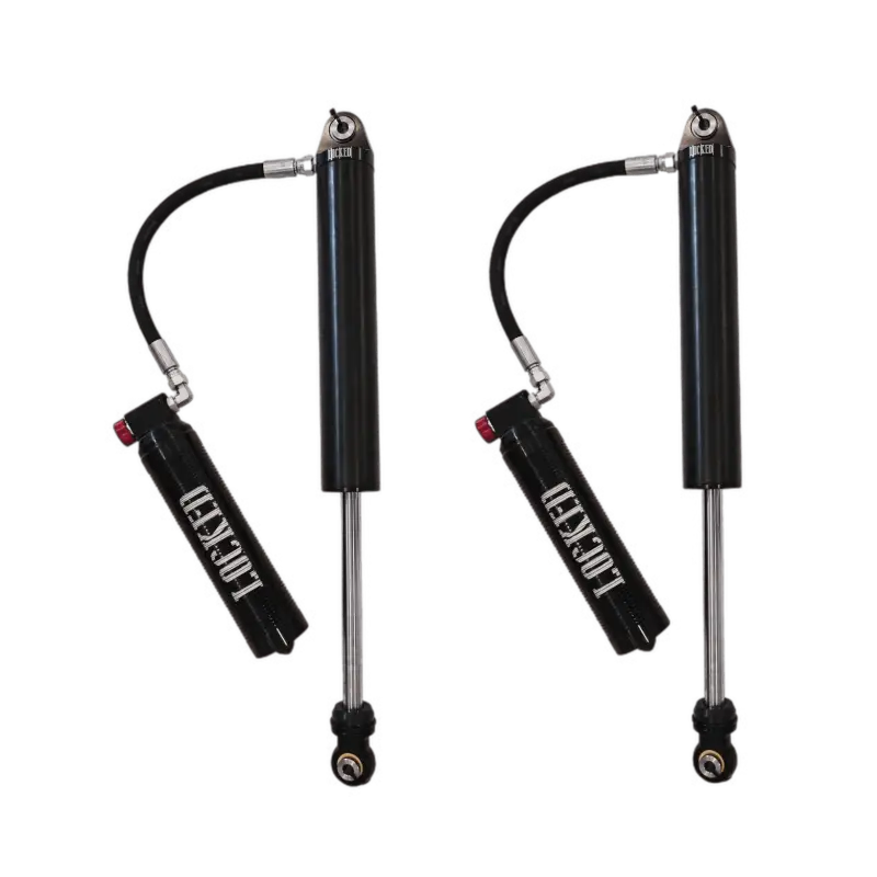 Pair of 2.5-inch smooth body shocks with durable design and external reservoirs, ideal for off-road performance.