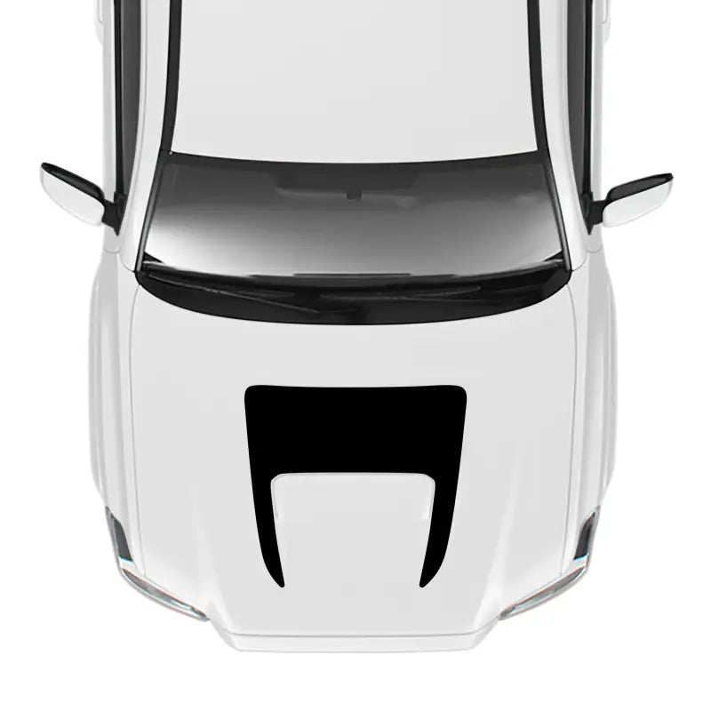White car with black hood detail showcasing 2016-23 Tacoma Sport Pro Sport Hood Stamp
