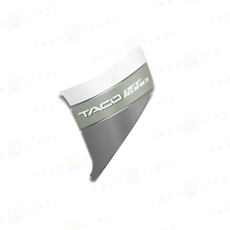 Gray and white TACO OFF ROAD decal for Tacoma lower bedside decals on 2024+ Tacoma