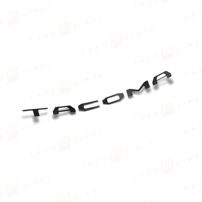 Black TACOMA lettering on 2024+ Tacoma Tailgate with air release vinyl for route protection