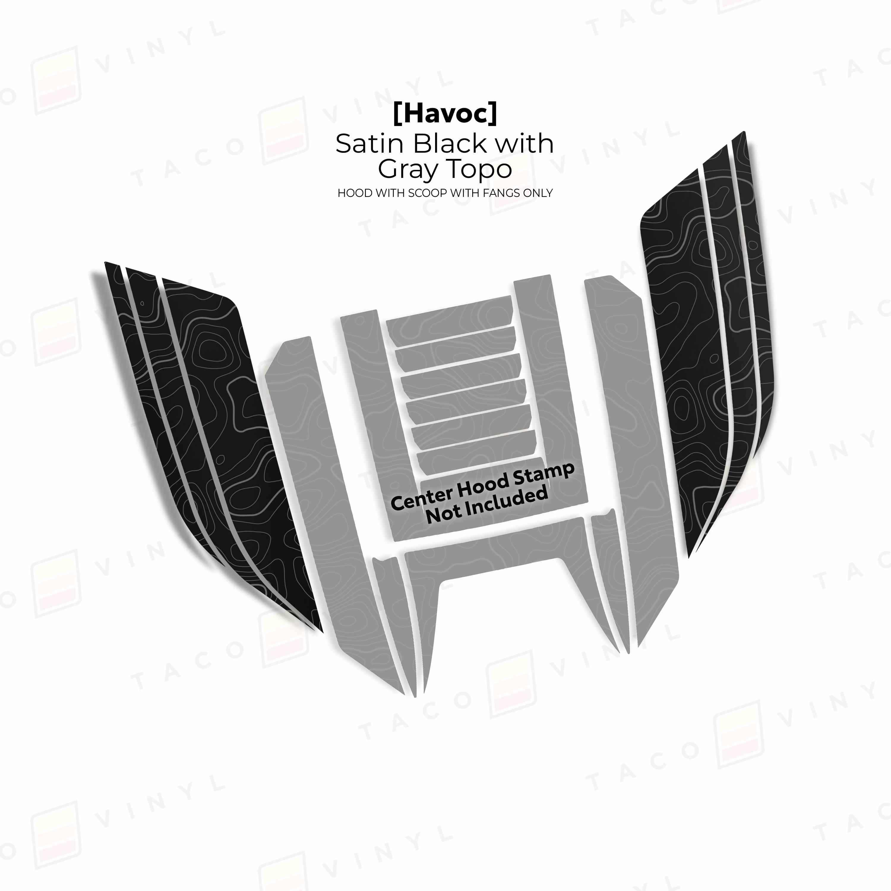 2024+ Havoc Hood Scoop Stamp (W/ Short Fangs) For Tacoma