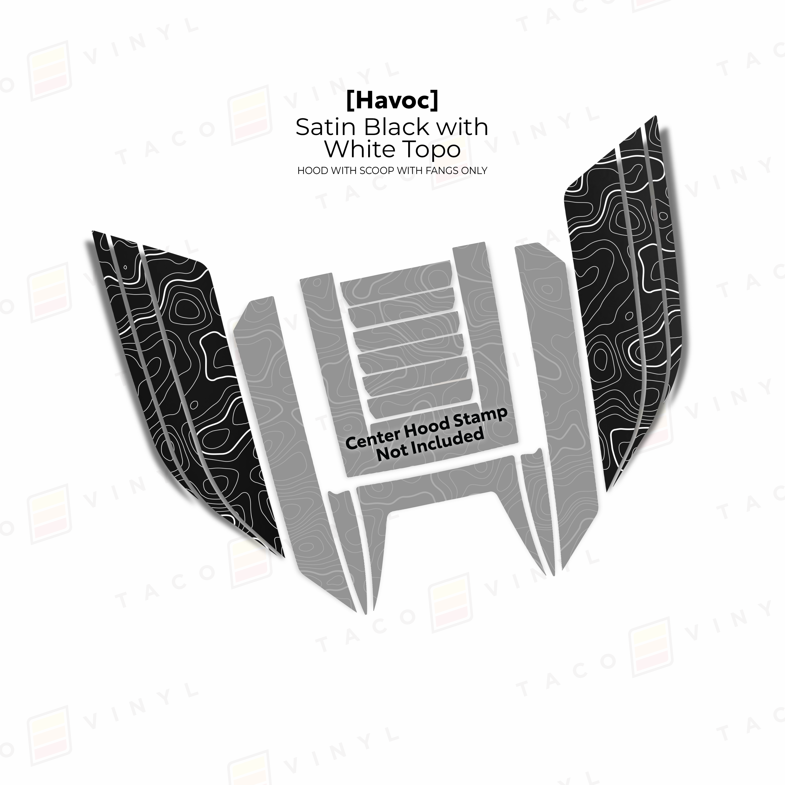 2024+ Havoc Hood Scoop Stamp (W/ Short Fangs) For Tacoma