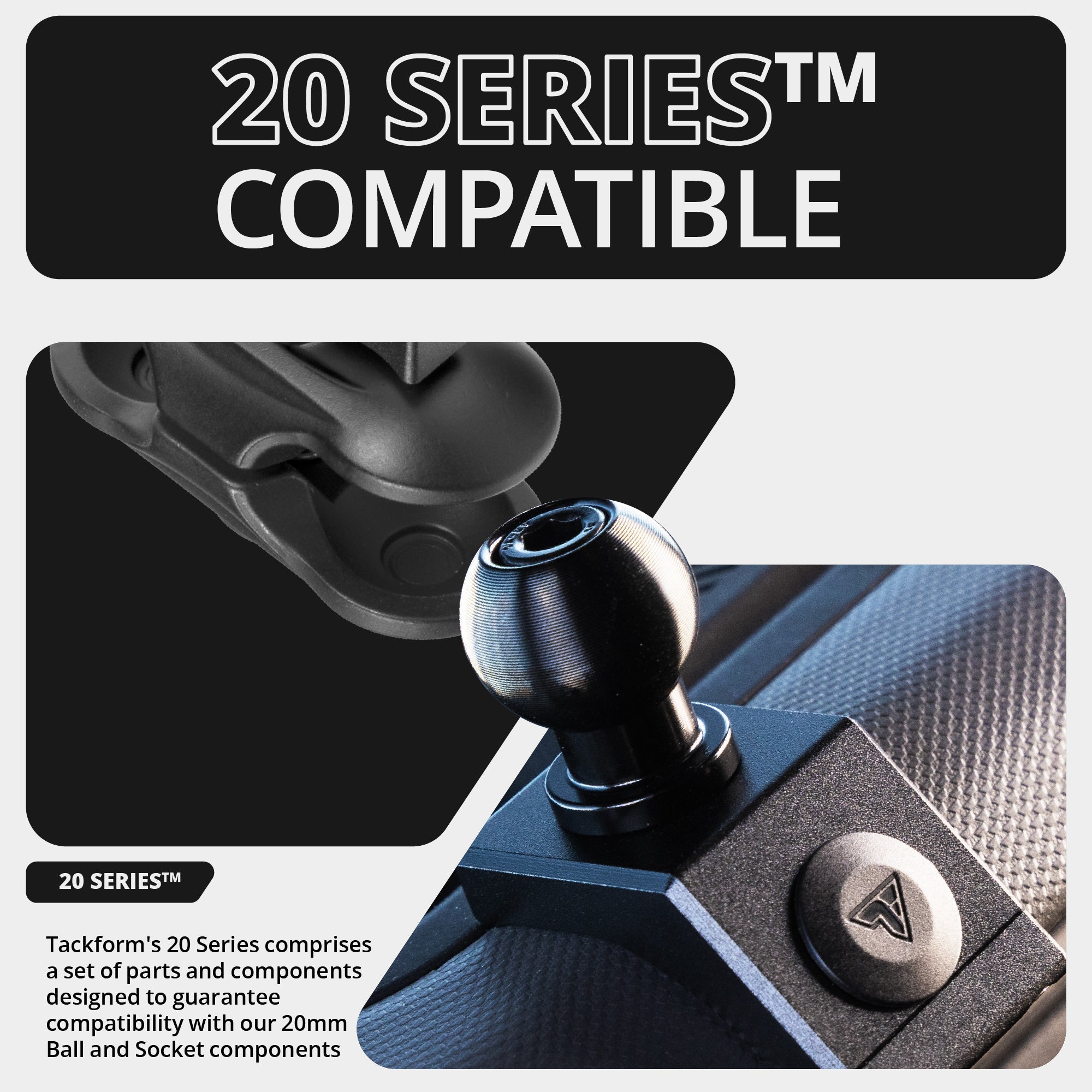 2021-2026 Ford Bronco LINK™ Quad Lock Phone Mount With Top Dash Clip | 2" Arm | 6th Generation | (NOT FOR LEATHERETTE STITCHED DASH)