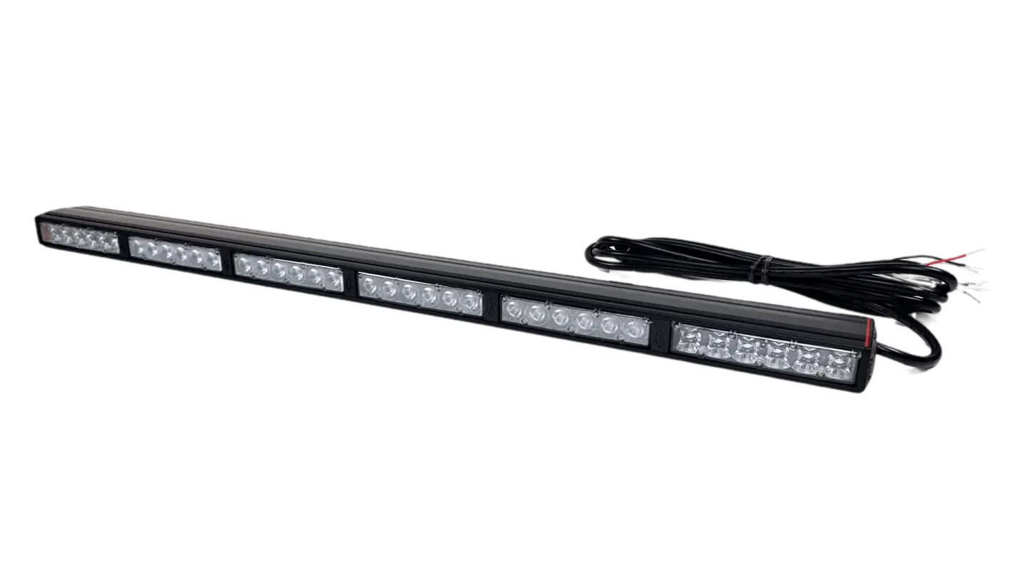 28-inch Chase LED Light Bar for Can-Am Maverick X3 with multi-function rear-facing design, featuring red brake lights, amber dust lights, and white flood lights.