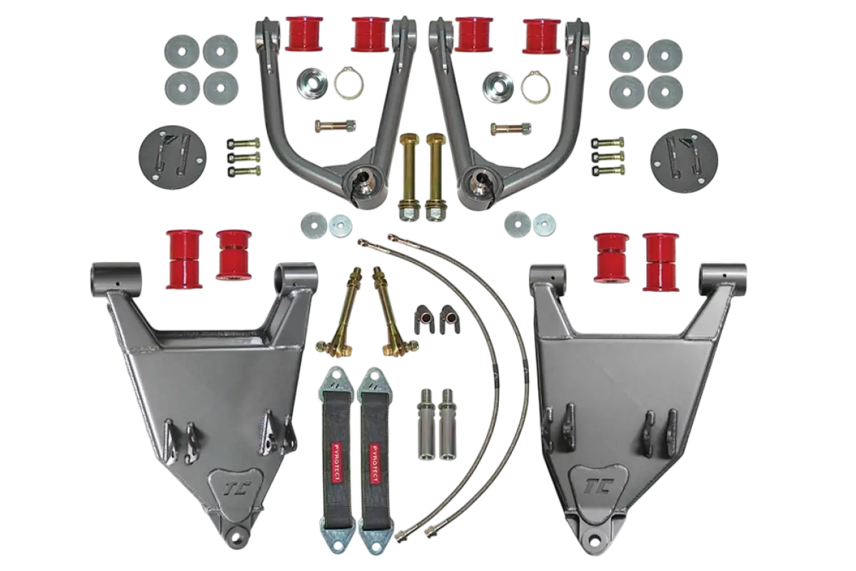 Silver suspension kit with lower control arms for 1st Gen Sequoia long travel suspension
