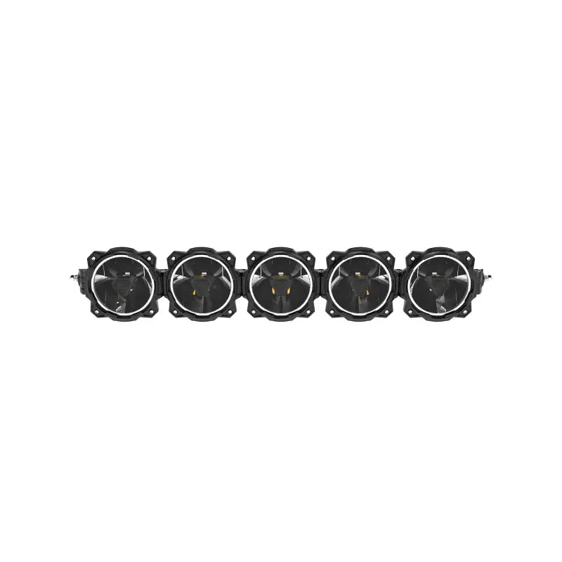 Straight-on view of the 32-inch Gravity Titan LED light bar displaying five high-performance LED lights in a sleek design.