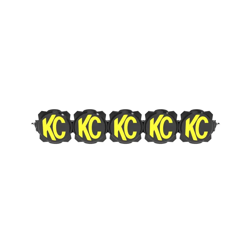 Rear view of the 32-inch Gravity Titan LED light bar with KC logo covers, highlighting its rugged off-road build.