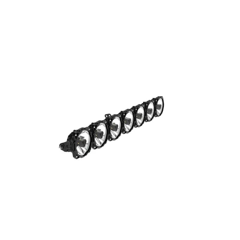 Angled view of the 45-inch Gravity Titan LED Light Bar highlighting its seven high-intensity lights for off-road adventures.