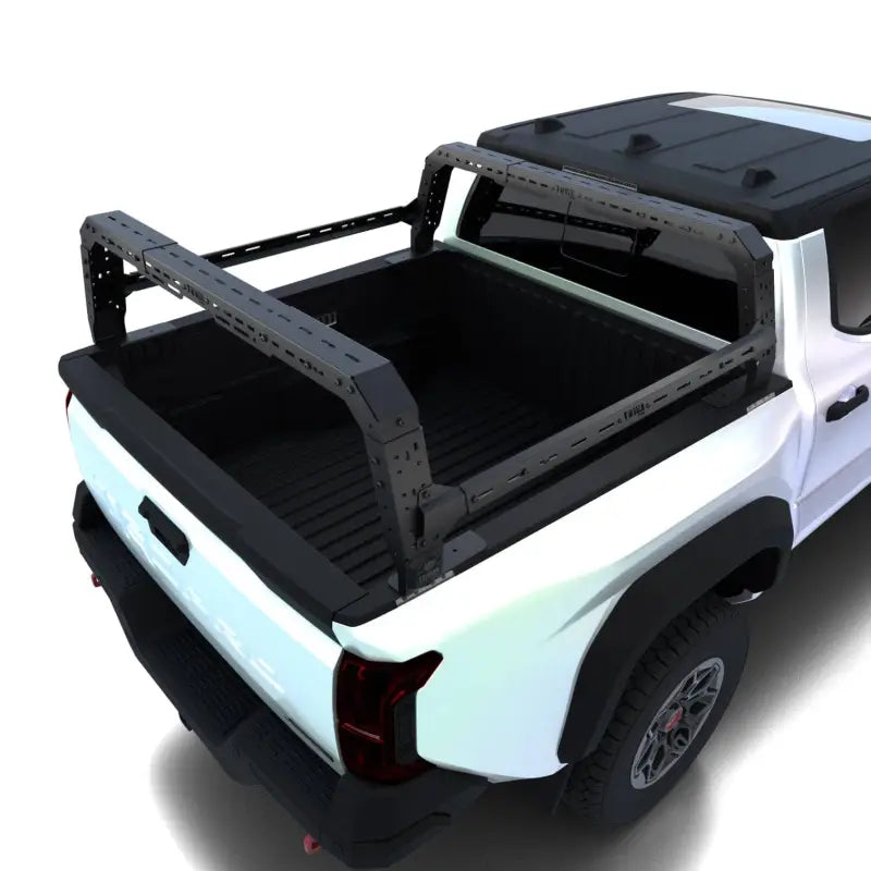 Top-down view of Toyota Tacoma Bed Rack, highlighting its sturdy construction and adjustable height for enhanced cargo capacity.