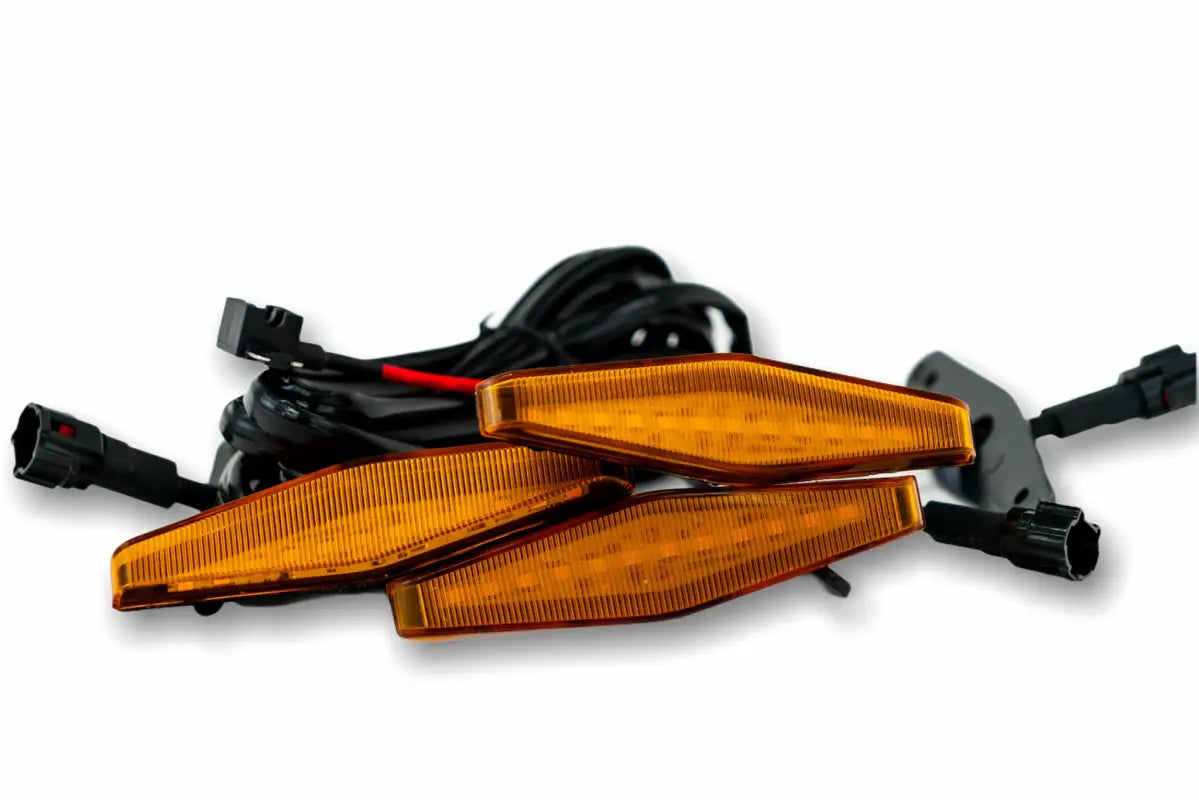 Amber LED motorcycle turn signals with wiring harness for 4Runner Grille Lights, quick lead time