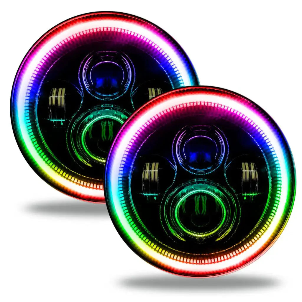 ORACLE Lighting For Jeep Wrangler JL/Gladiator JT Dynamic ColorSHIFT® 7" High Powered LED Headlights (Pair)