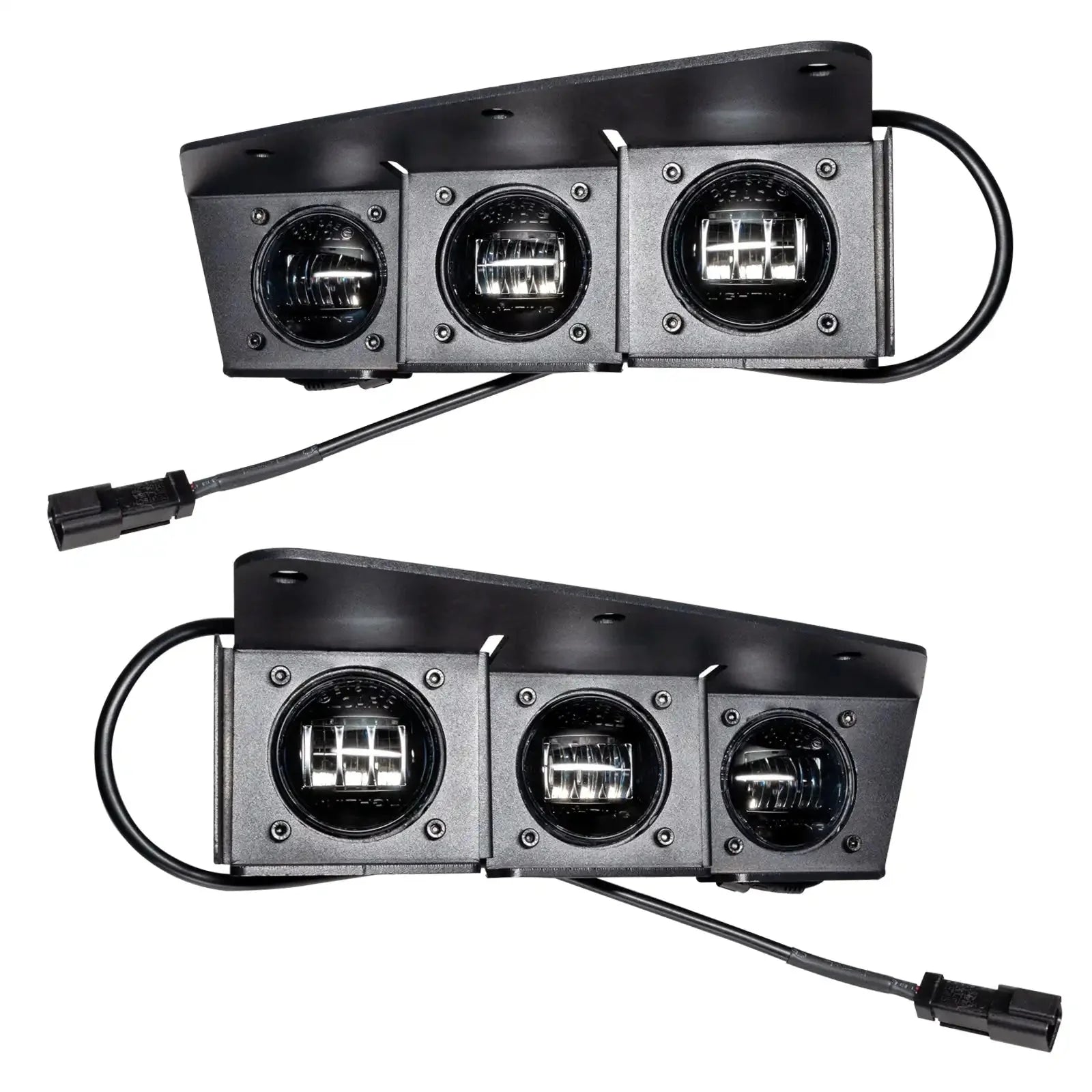 Triple LED Fog Light Kit For 2021-2026 Ford Bronco | Steel Modular Bumper | 90W