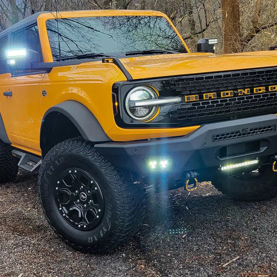 LED Off-Road Side Mirrors For 2021-2026 Ford Bronco - Peripheral Ditch Lights (2200+ Lumens)