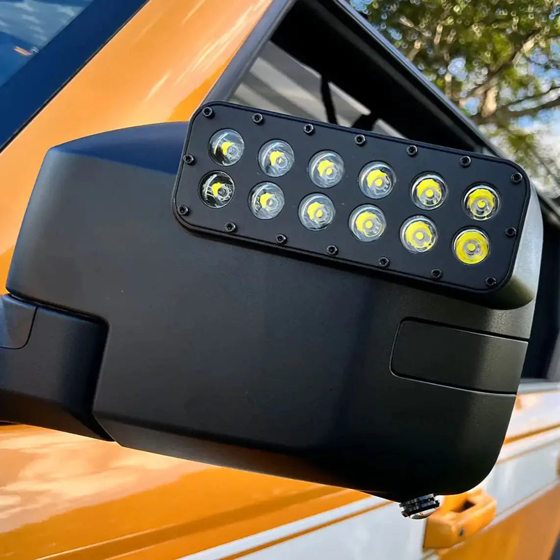 LED Off-Road Side Mirrors For 2021-2026 Ford Bronco - Peripheral Ditch Lights (2200+ Lumens)
