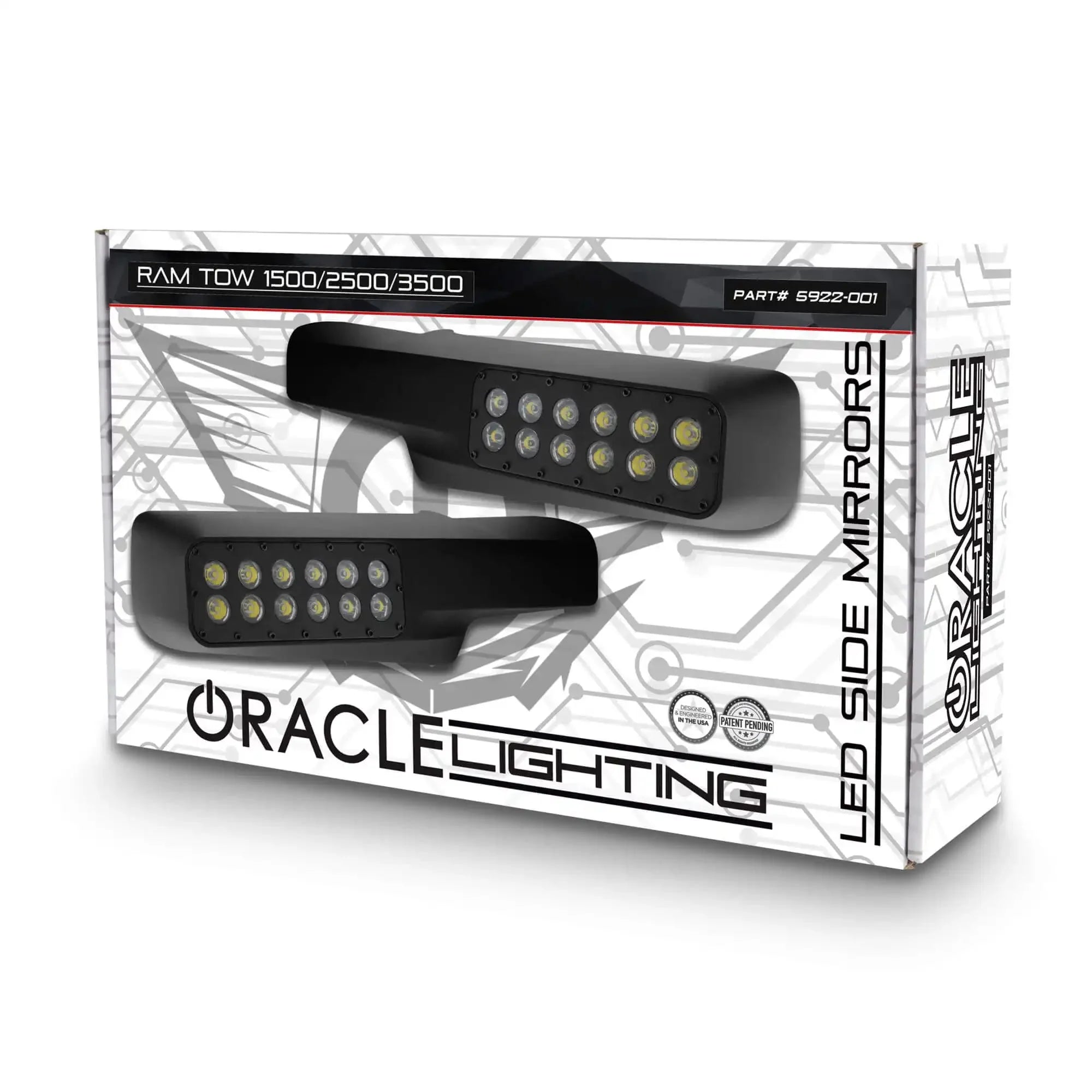 LED Off-Road Side Mirrors Ditch Lights For 2010-2022 RAM TOW 1500/2500/3500
