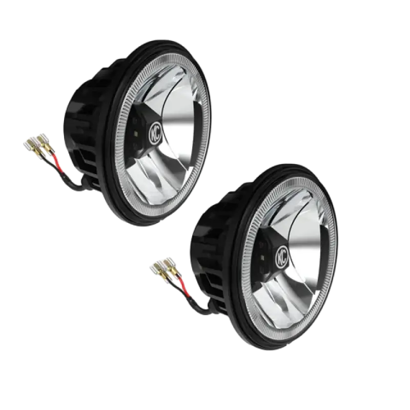 Pair of 6-inch Gravity® LED G6 driving beam lights with SAE/ECE compliance, featuring durable aluminum housing and polycarbonate lenses.