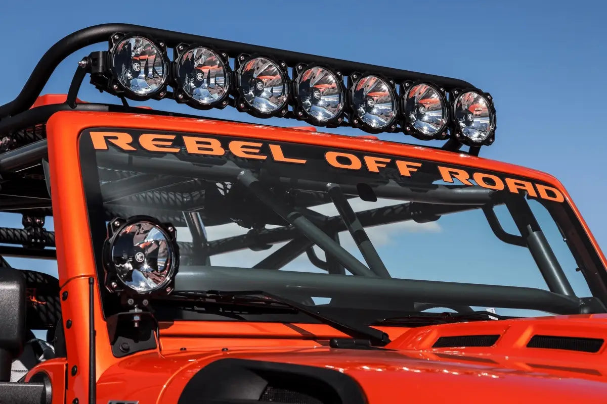 6" Pro6 Gravity LED Infinity Ring light system mounted on an off-road vehicle. Durable spot beam design for enhanced long-distance visibility.