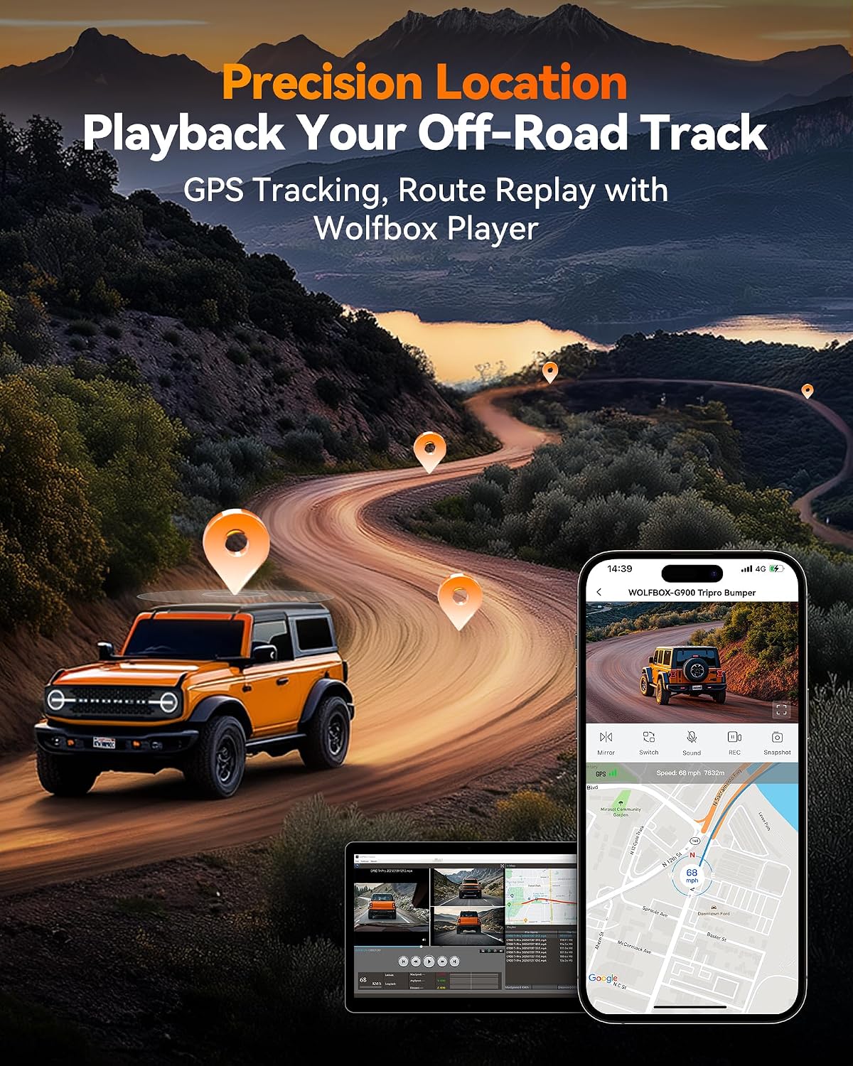 Wolfbox G900 Tri Pro Bumper Dash Cam