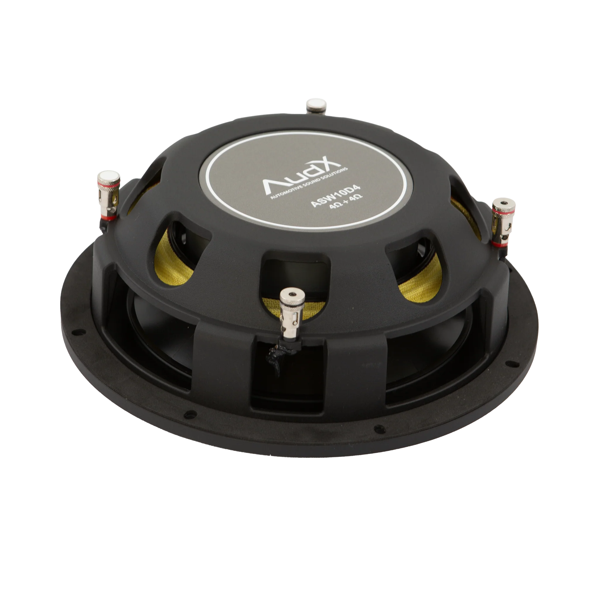 10″ Shallow Mount Dual 4Ω (4Ω+4Ω) Voice Coil Subwoofer | ASW10D4