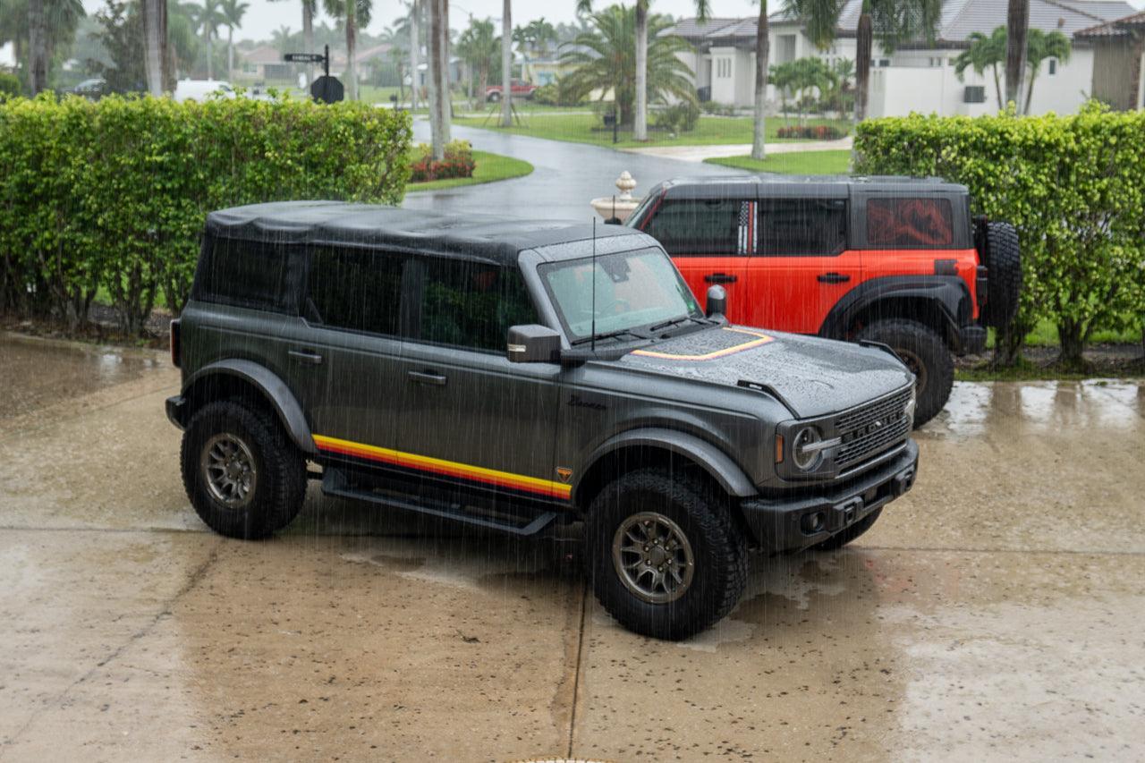 Badlands 5 Bar Retro Stripe Package (Hood, Lower Door Protection, Door Sills) For 2021+ Bronco
