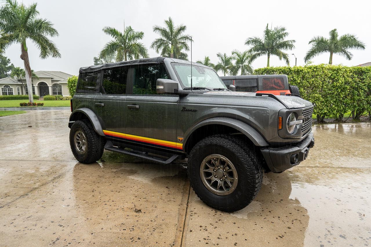 Badlands 5 Bar Retro Stripe Package (Hood, Lower Door Protection, Door Sills) For 2021+ Bronco