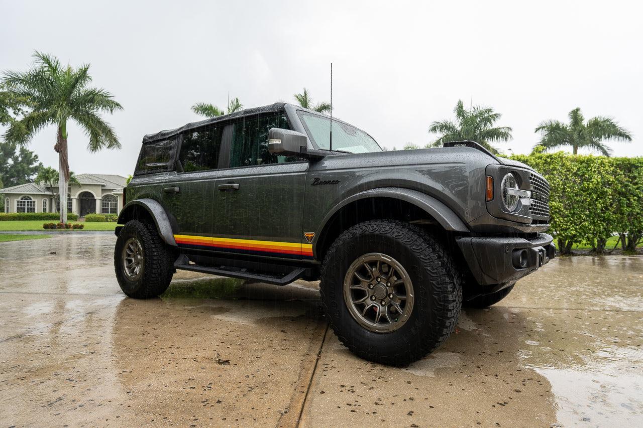 Badlands 5 Bar Retro Stripe Package (Hood, Lower Door Protection, Door Sills) For 2021+ Bronco