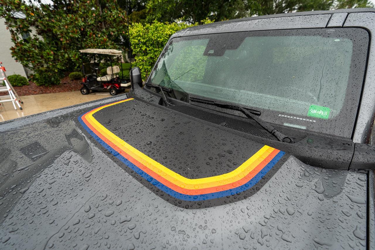 Badlands 5 Bar Retro Stripe Package (Hood, Lower Door Protection, Door Sills) For 2021+ Bronco