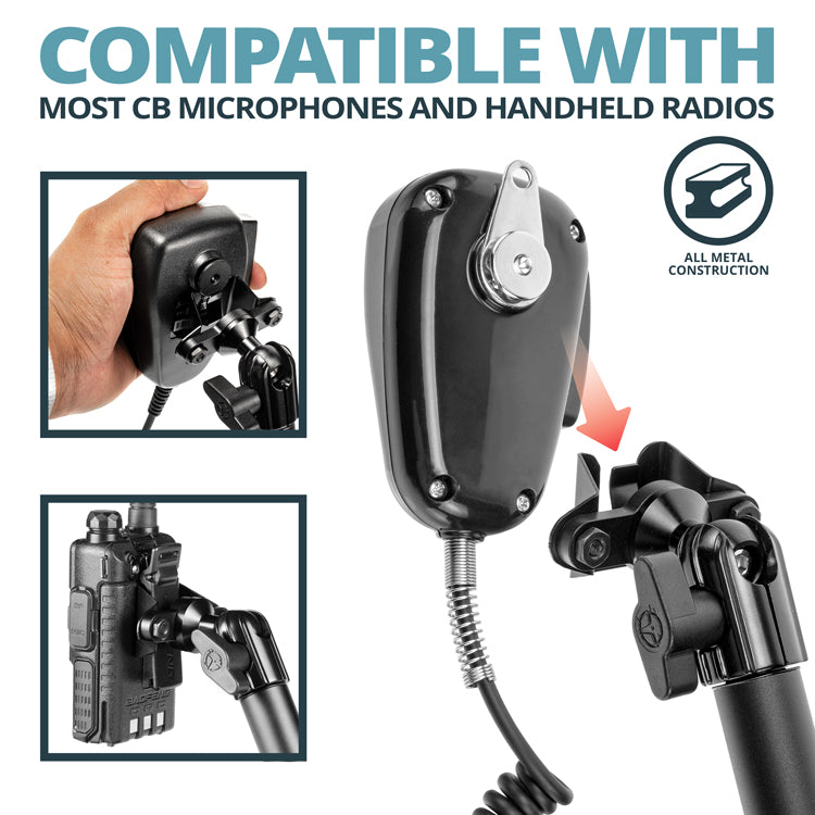 Mic Holder For 2024-2026 Toyota Tacoma & 2025-2026 Toyota 4Runner Passenger Side Grab Handle Mount with CB Radio Microphone Holder Holder