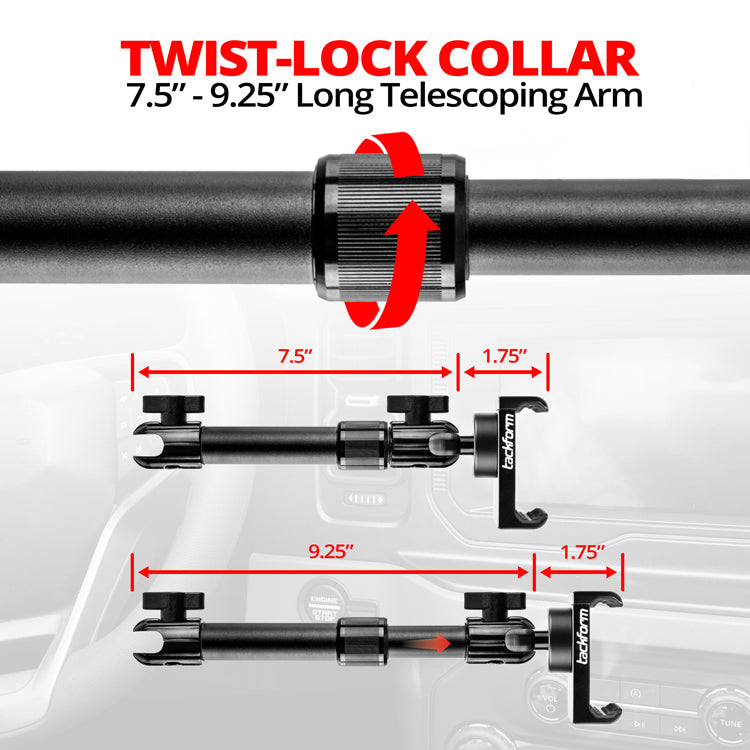 Enduro 20Lite | 7.5"-9.25" Telescoping Arm | 20mm TRAXX™ - Fast Track Ball