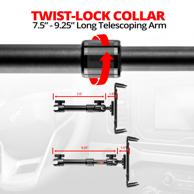 Tablet Holder | 7.5"-9.25" Telescoping Arm | 20mm TRAXX™ - Fast Track Ball
