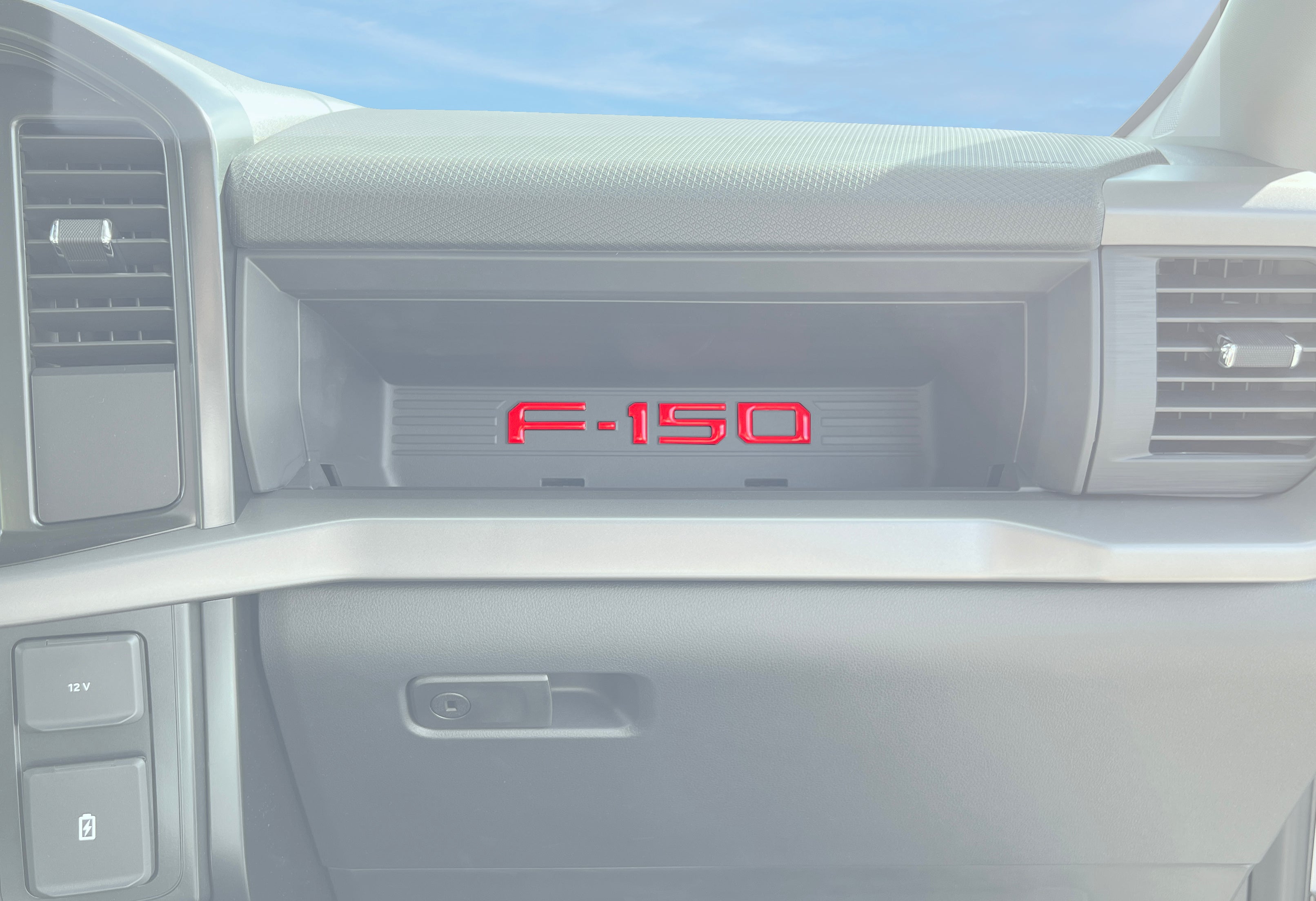 Passenger Cubby Letter Overlays Fits 2021-2026 Ford F-150 XL/STX
