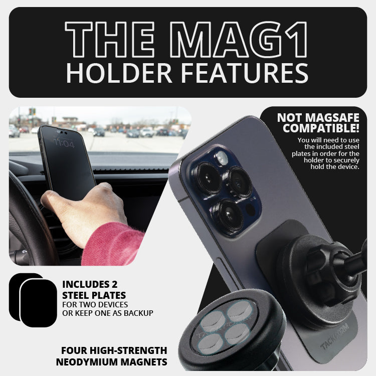2021-2026 Ford F-150/Raptor & 2023-2026 Super Duty LINK™ Vent Mount Bracket With Magnetic Phone Holder | Choose Your Arm Length