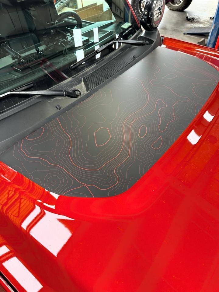 Stealth Topographic Map Hood Overlay (Printed Series) For 2021+ Bronco