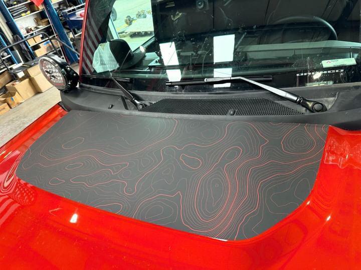 Stealth Topographic Map Hood Overlay (Printed Series) For 2021+ Bronco