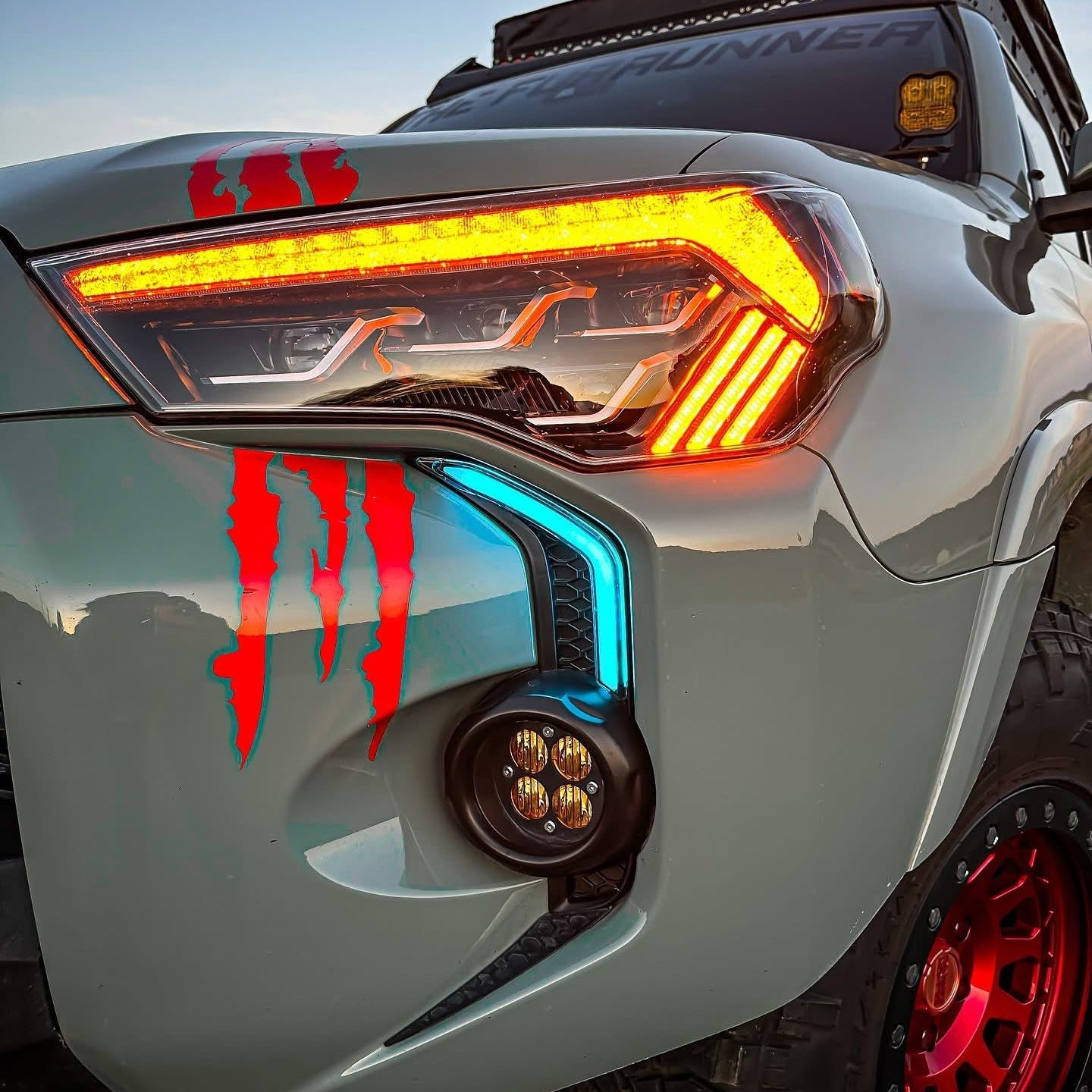 LED DRL Fang Light Bezel Kit For 4Runner 14-24