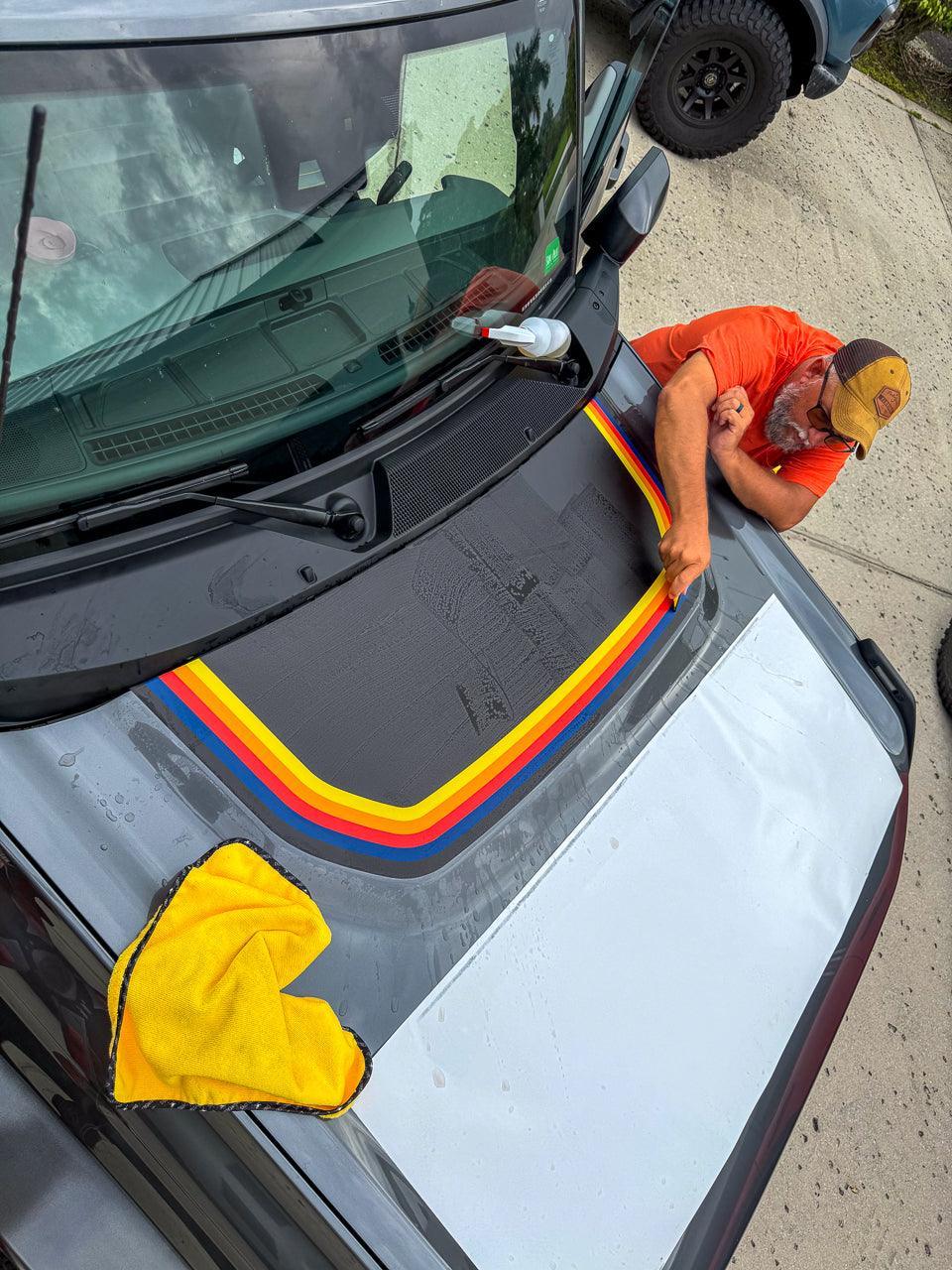Badlands 5 Bar Retro Stripe Package (Hood, Lower Door Protection, Door Sills) For 2021+ Bronco