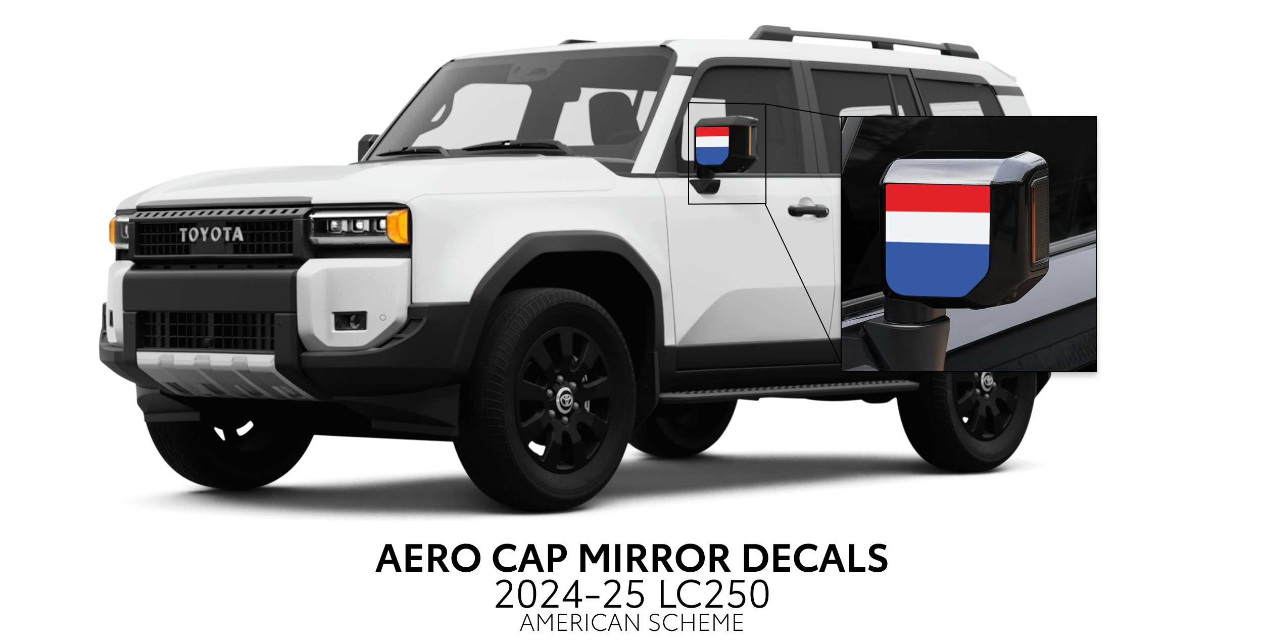 2024+ Aero Cap Mirror Decals For Land Cruiser 250
