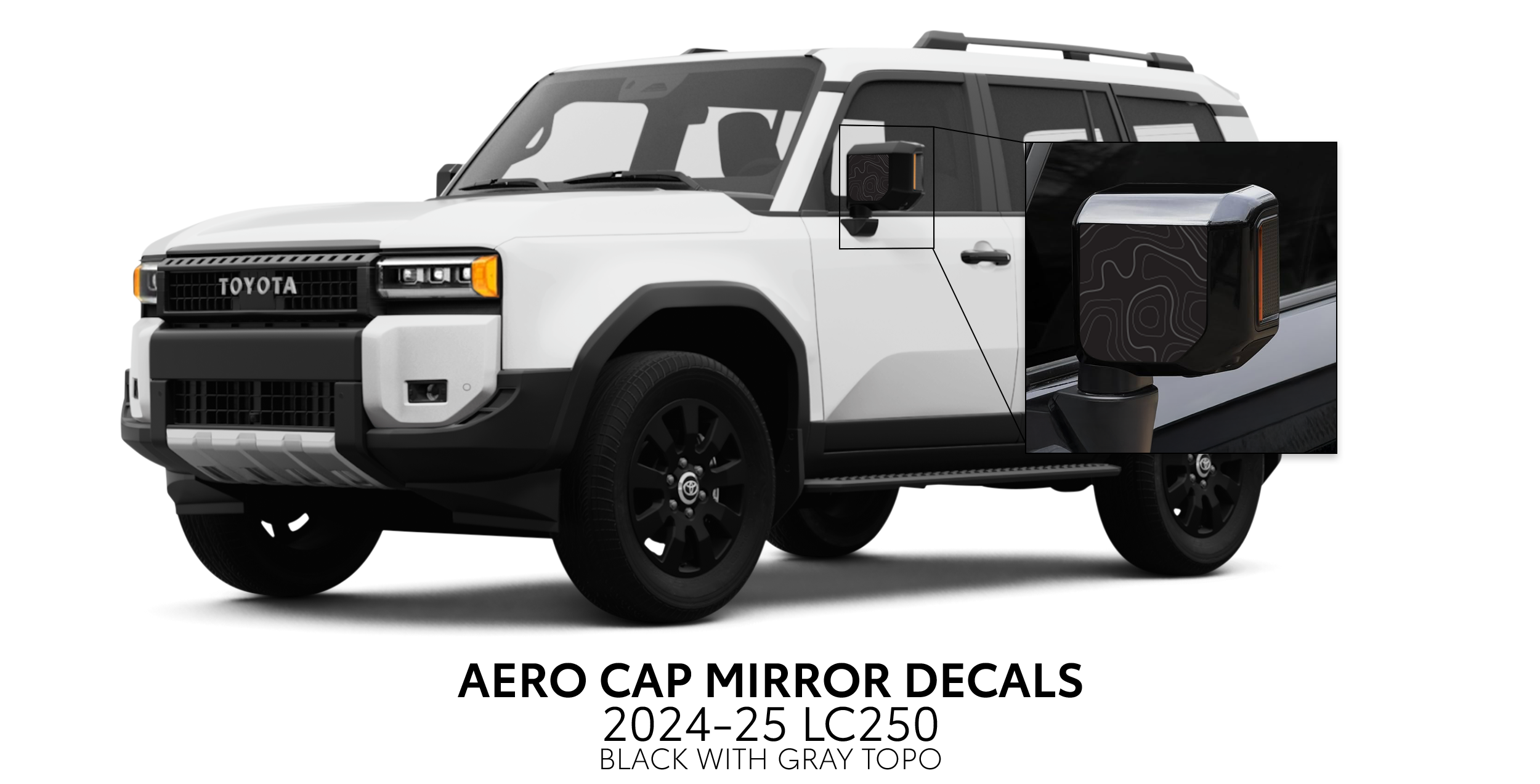 2024+ Aero Cap Mirror Decals For Land Cruiser 250