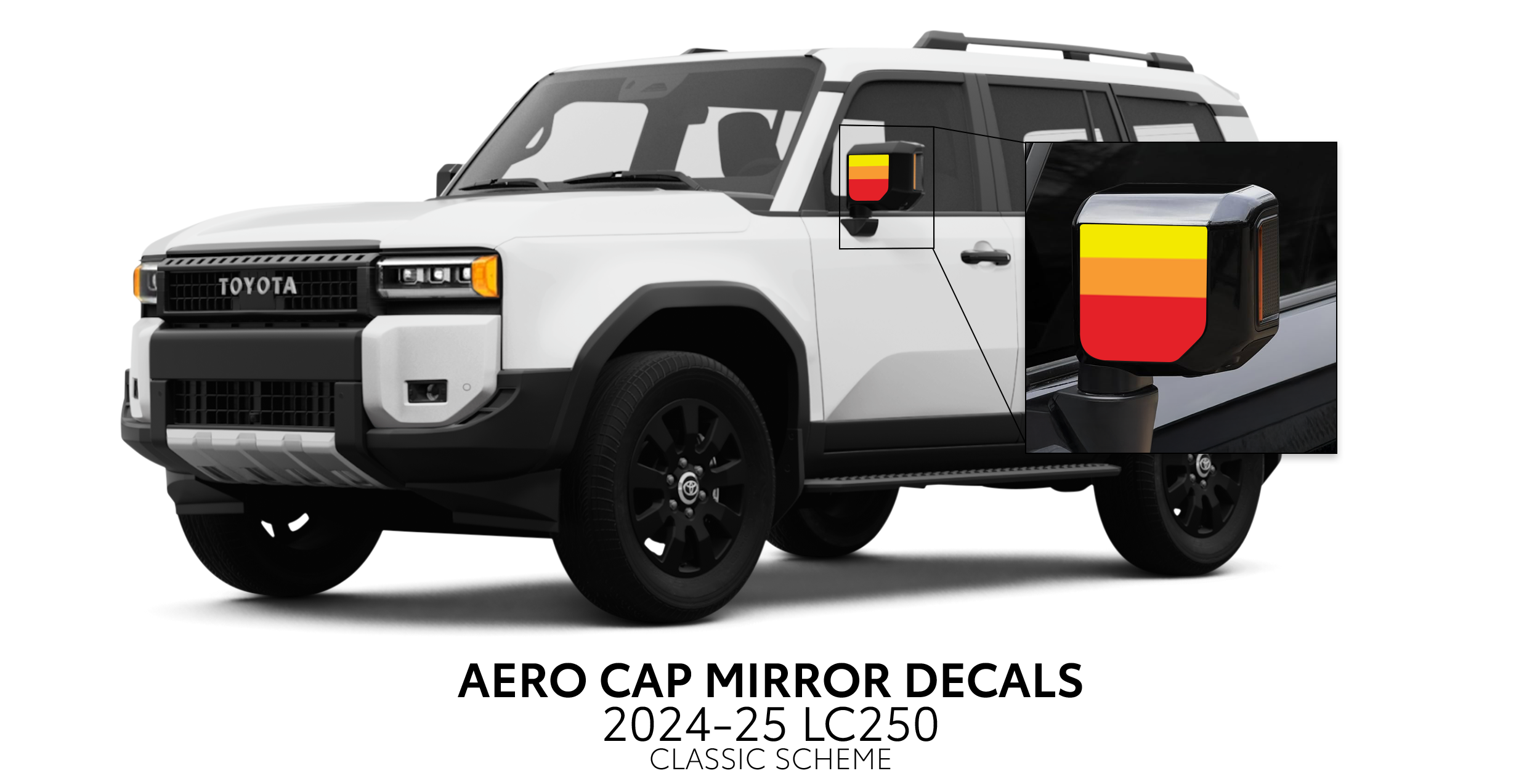 2024+ Aero Cap Mirror Decals For Land Cruiser 250