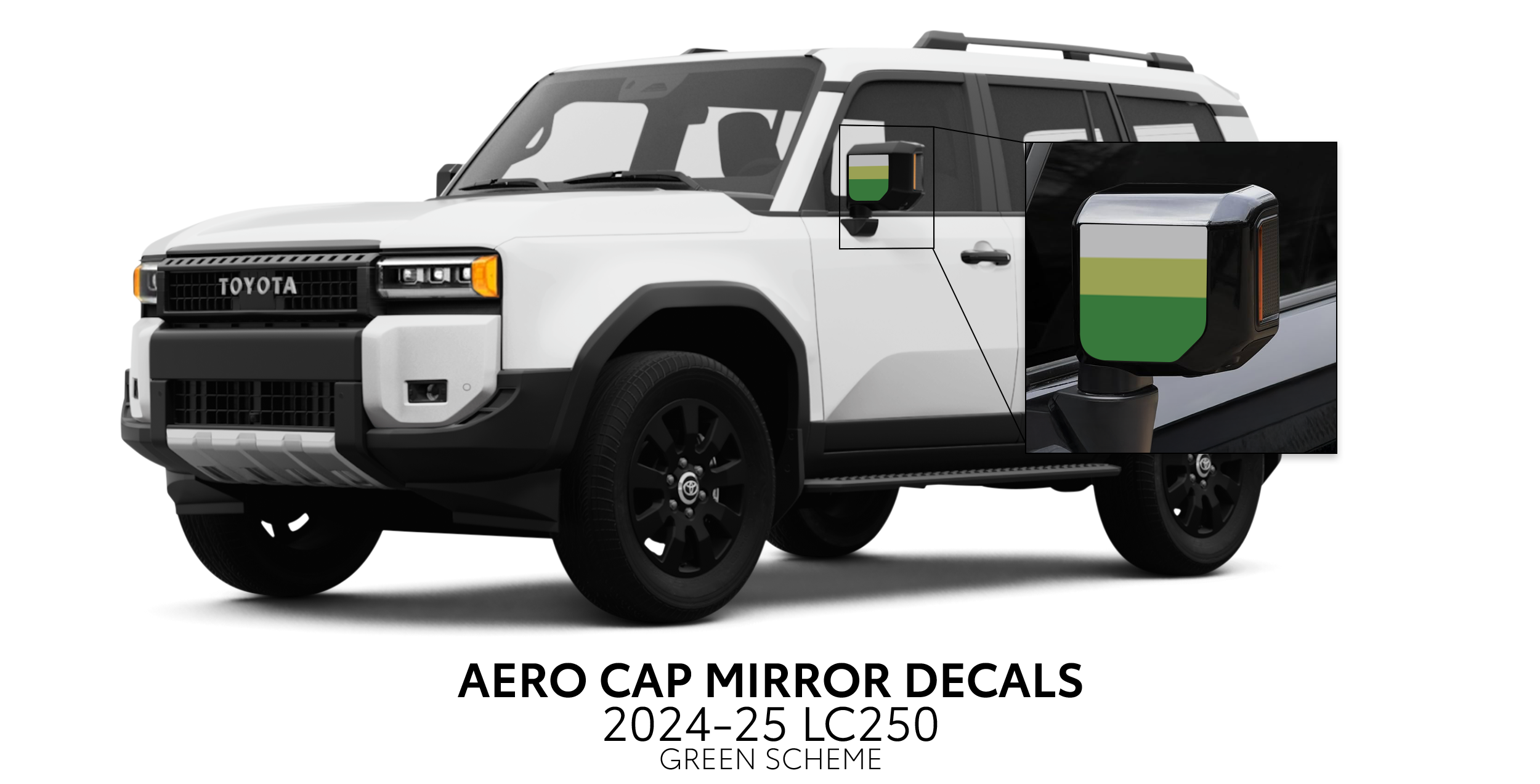 2024+ Aero Cap Mirror Decals For Land Cruiser 250