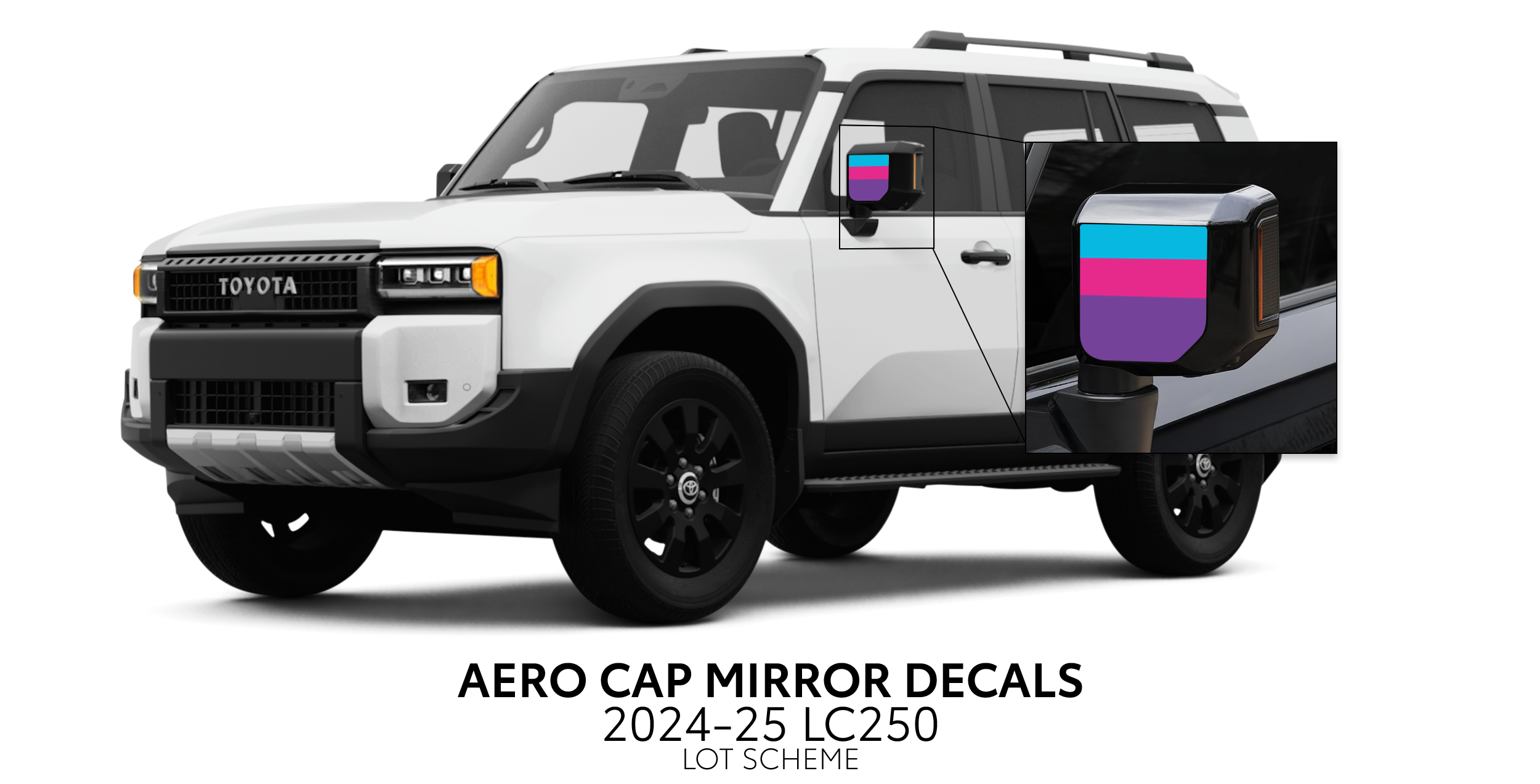 2024+ Aero Cap Mirror Decals For Land Cruiser 250