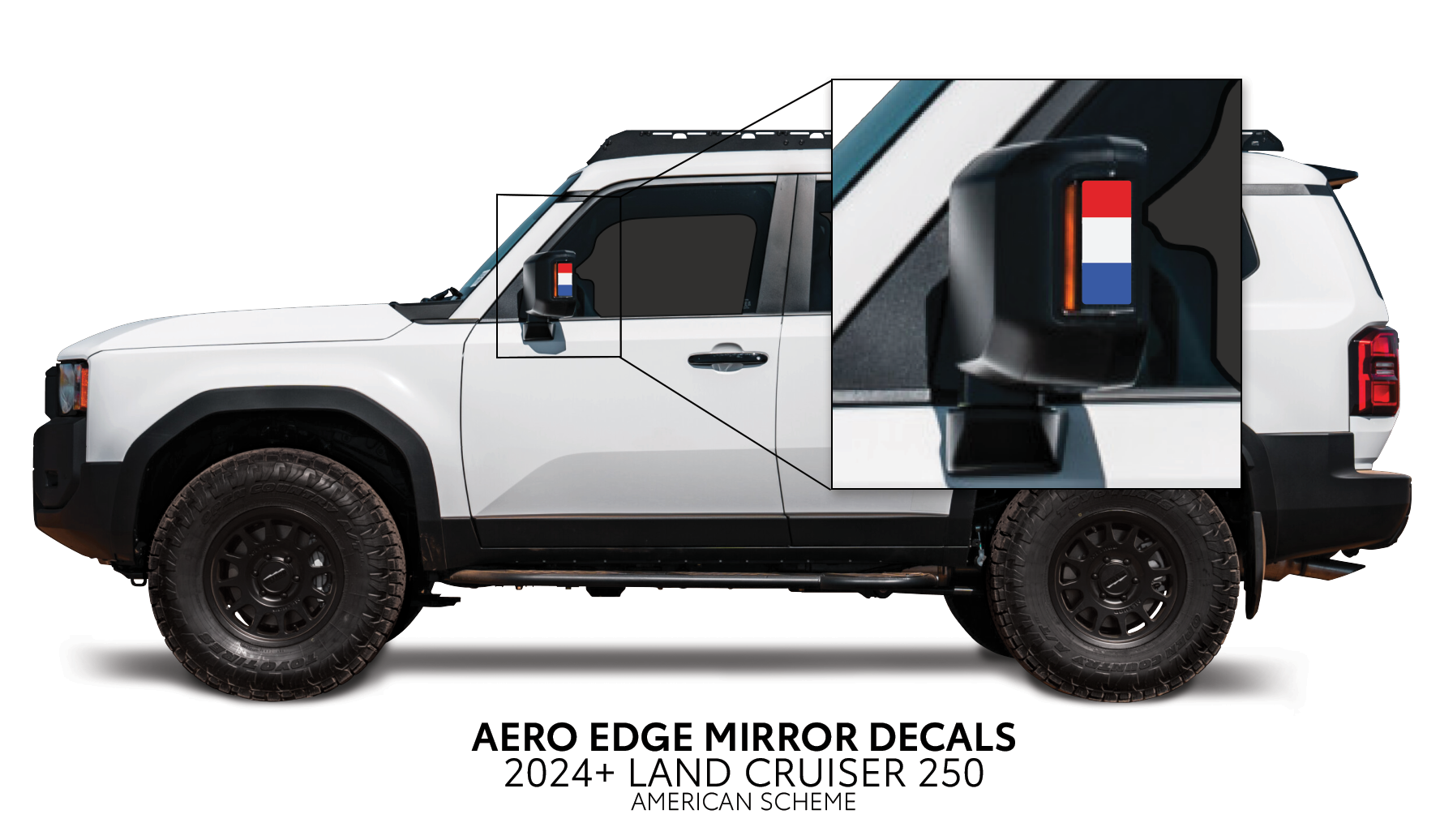 2024+ Aero Edge Mirror Decals For Land Cruiser 250