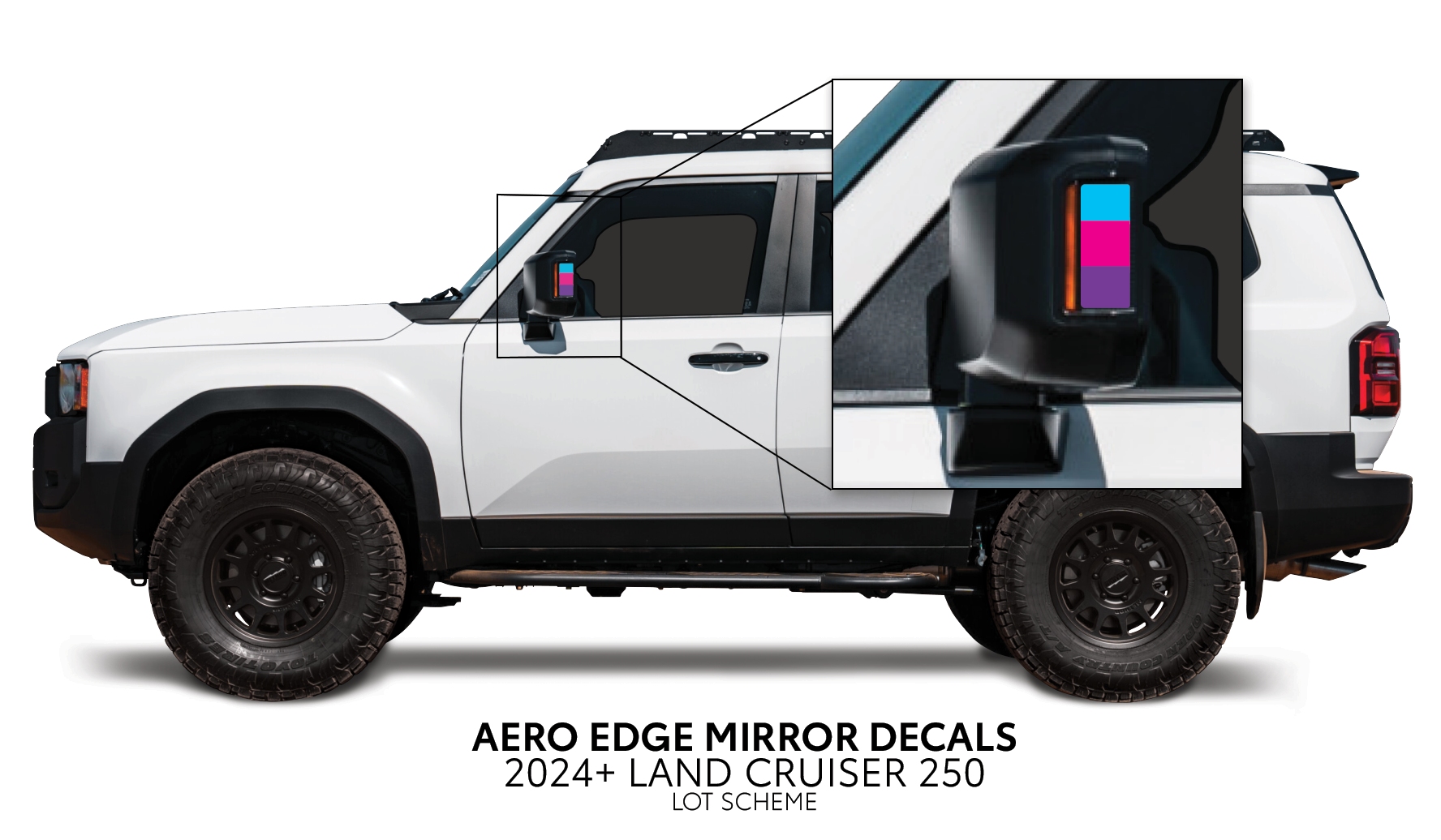 2024+ Aero Edge Mirror Decals For Land Cruiser 250