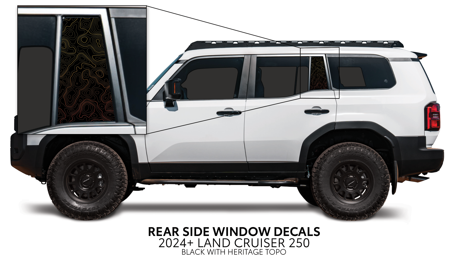 2024+ Rear Side Window Decal For Land Cruiser 250