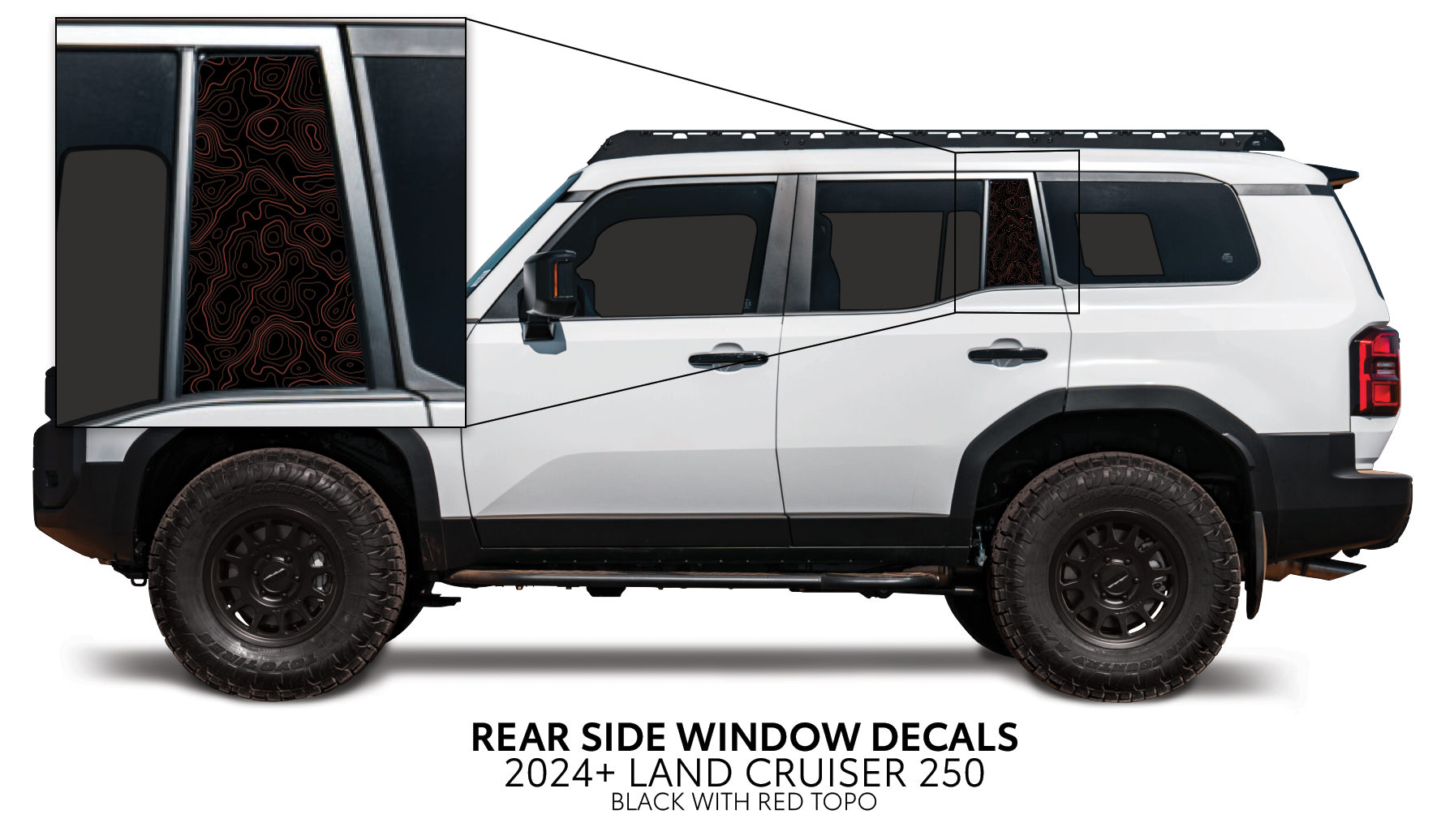 2024+ Rear Side Window Decal For Land Cruiser 250