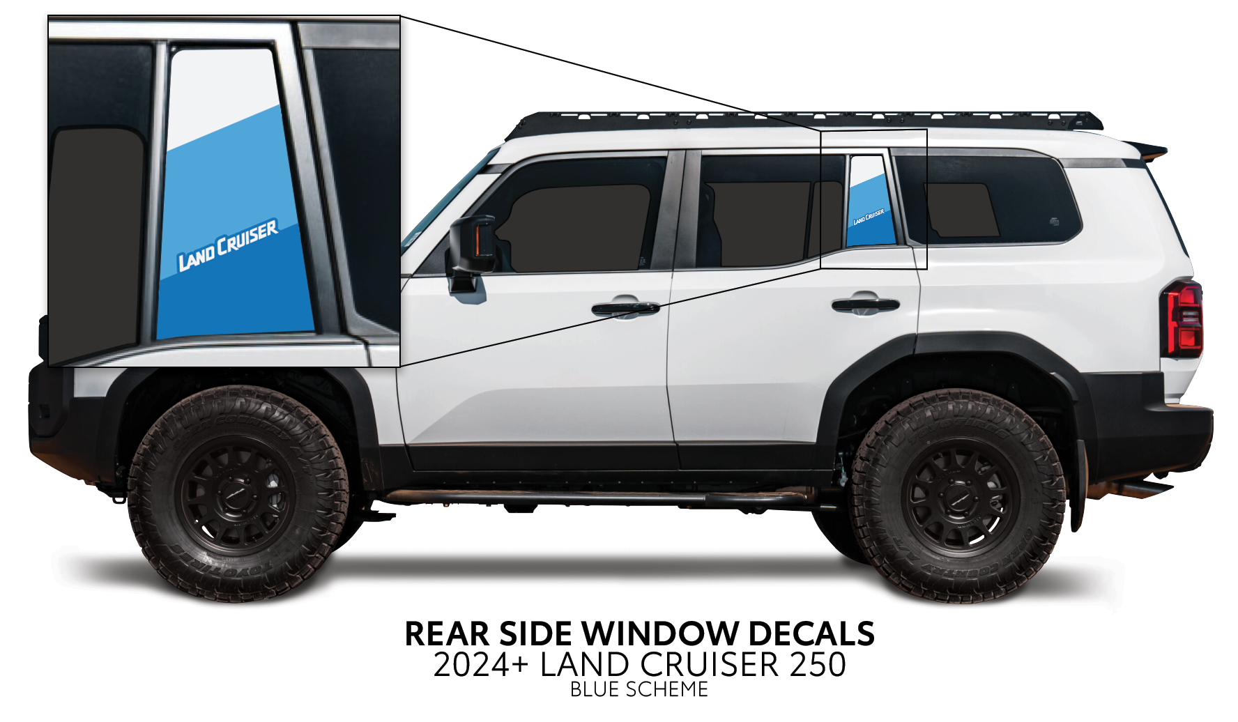 2024+ Rear Side Window Decal For Land Cruiser 250