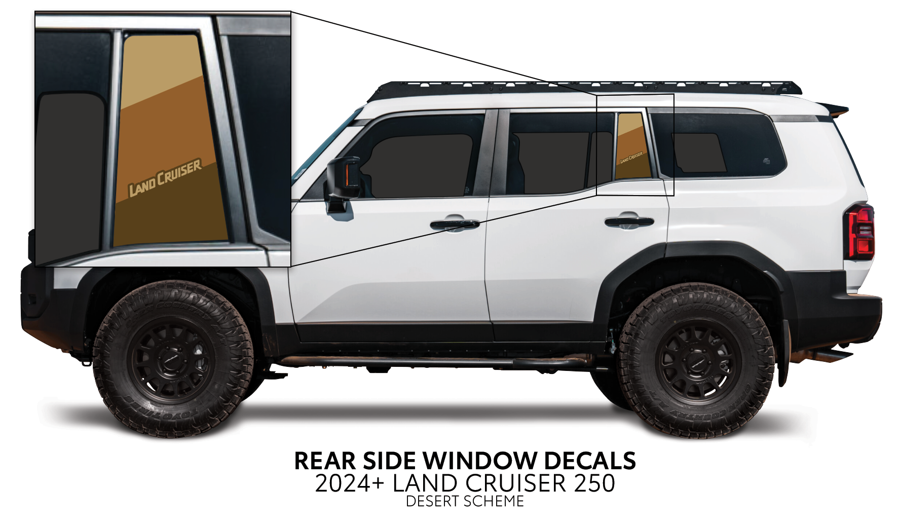 2024+ Rear Side Window Decal For Land Cruiser 250