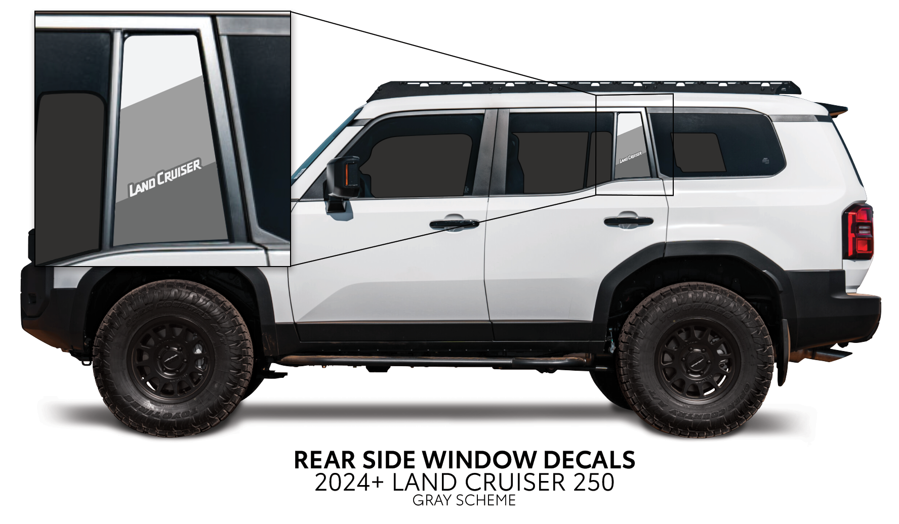 2024+ Rear Side Window Decal For Land Cruiser 250